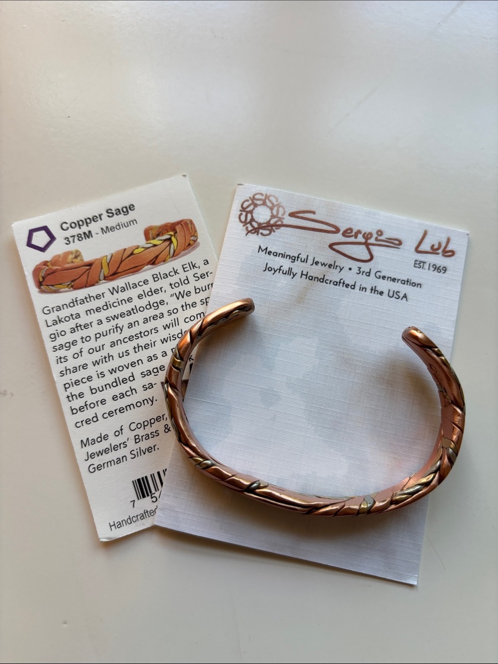 Sergio Lub Copper Sage Braided Cuff Bracelet - Copper Sage